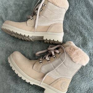 Panama Jack Tan Fur-Lined Winter Boots